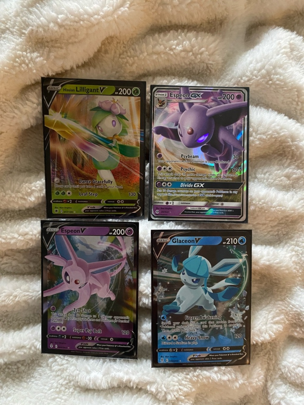 Pokémon Espeon GX, V, Lilligant V, Glaceon V